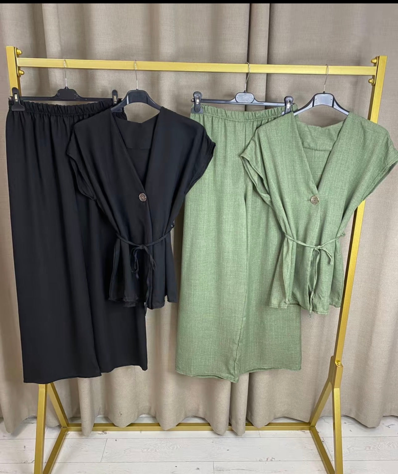 Samantha gold button wrap top