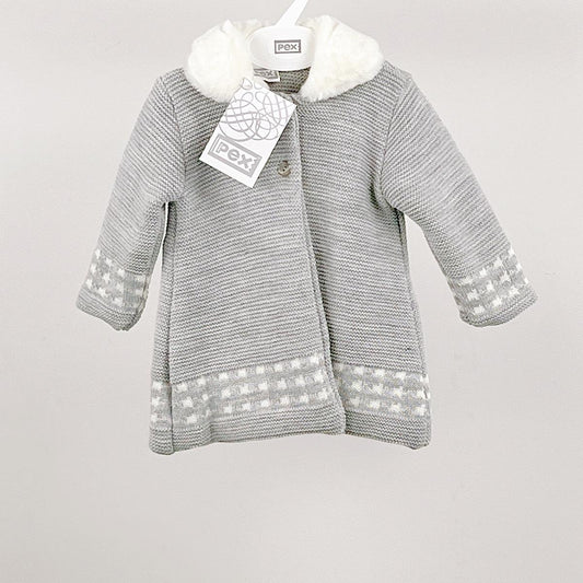 Pex Grey Knitted Miranda Coat, BONBONS BOUTIQUES LTD
