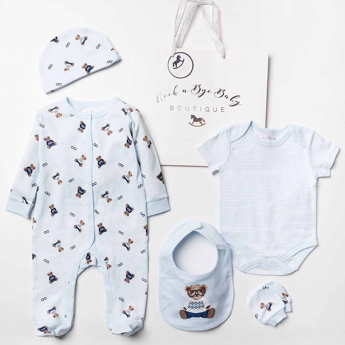 teddy bear baby blue sets