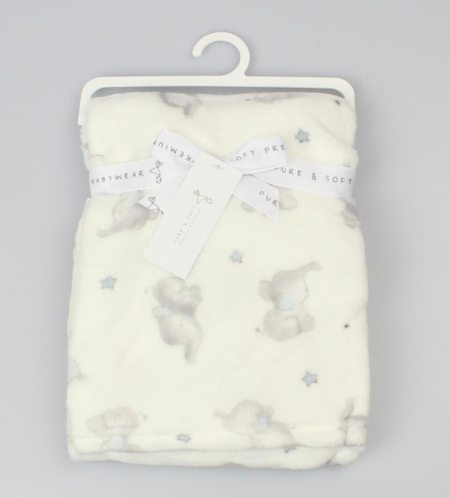 Ivory Plush Elephant Print Wrap