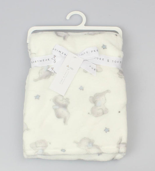 Ivory Plush Elephant Print Wrap