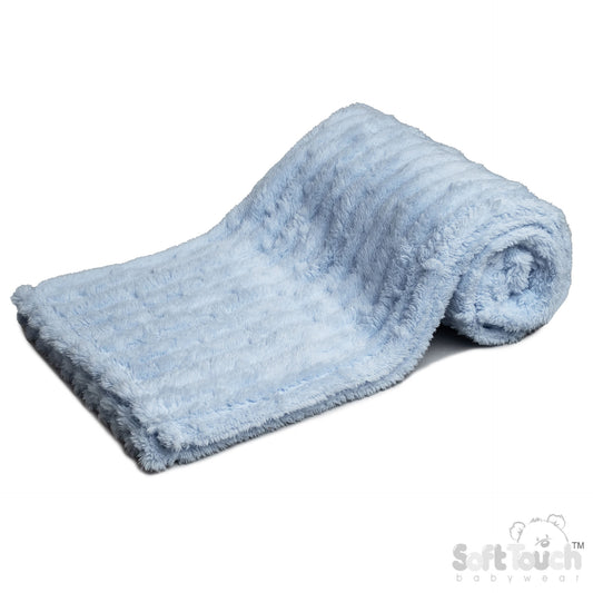 Blue Bobble Rib Sherpa Baby Wrap