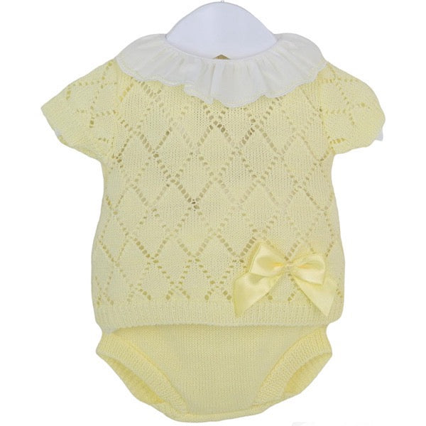 Pex Yellow 2pc Frilled Collar Jam Pants