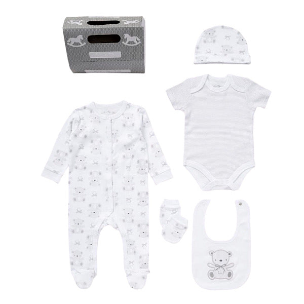 Ivory Teddy 5PC Layette Set