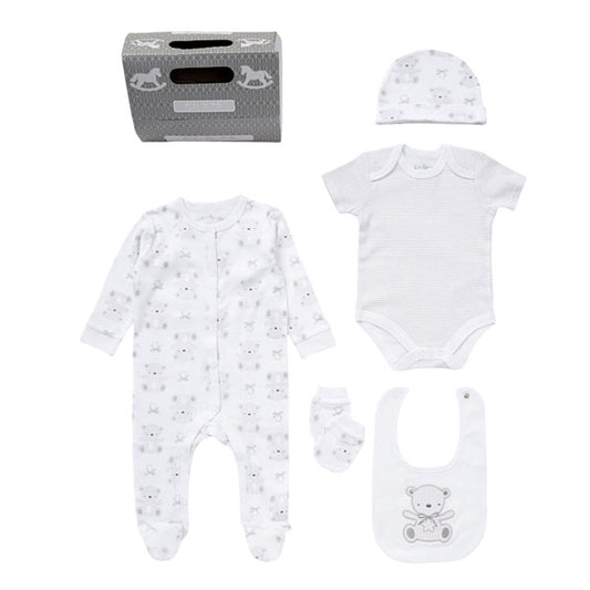Ivory Teddy 5PC Layette Set