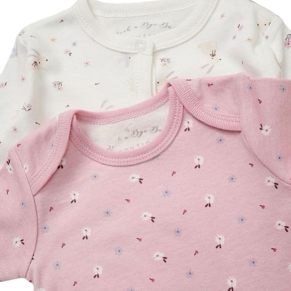 Ivory/Pink Floral 5PC Layette Set
