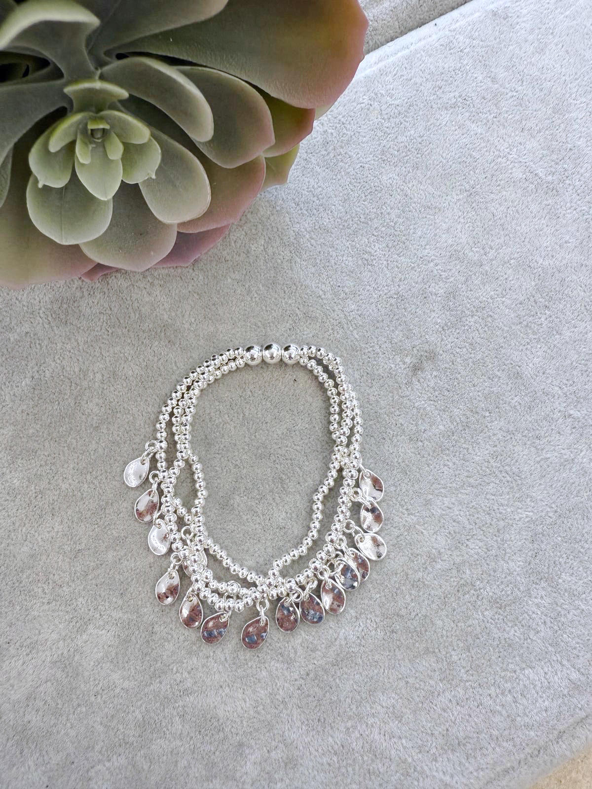 Triple shimmer bracelet gold and silver