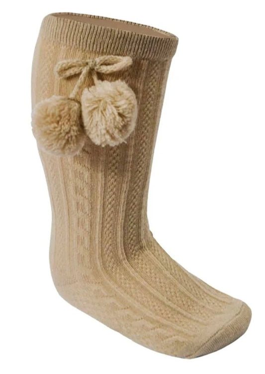 Coffee Pom Pom Socks