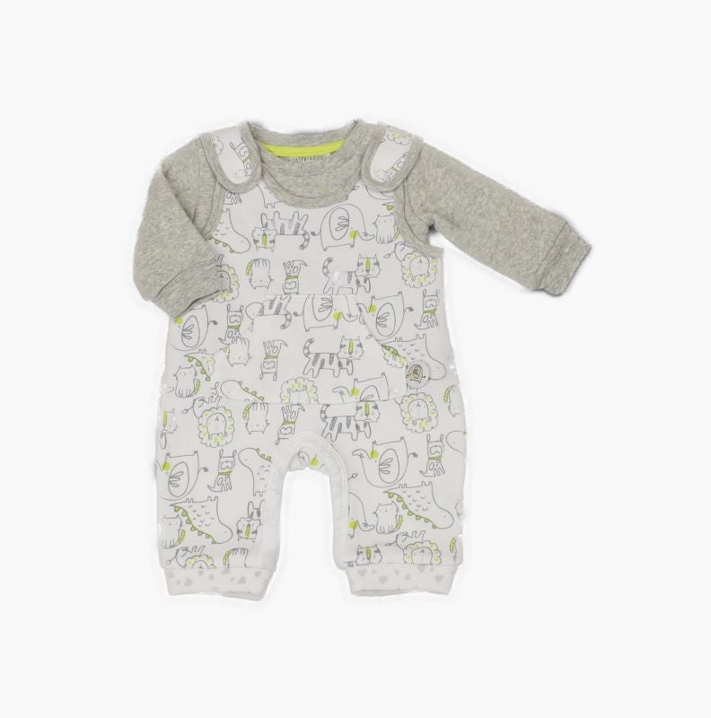 Animal Print Pinafore Romper Set