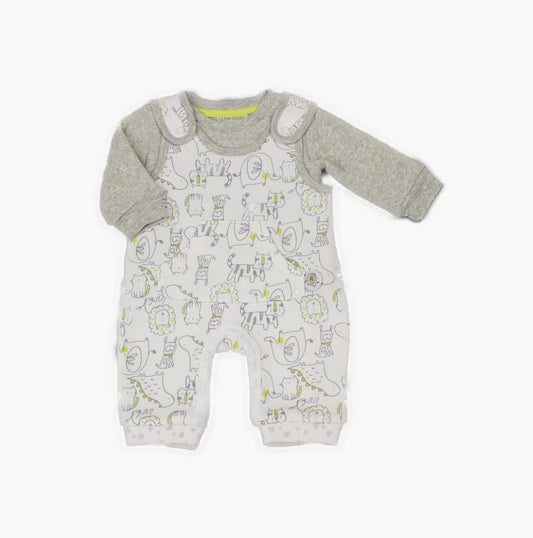 Animal Print Pinafore Romper Set