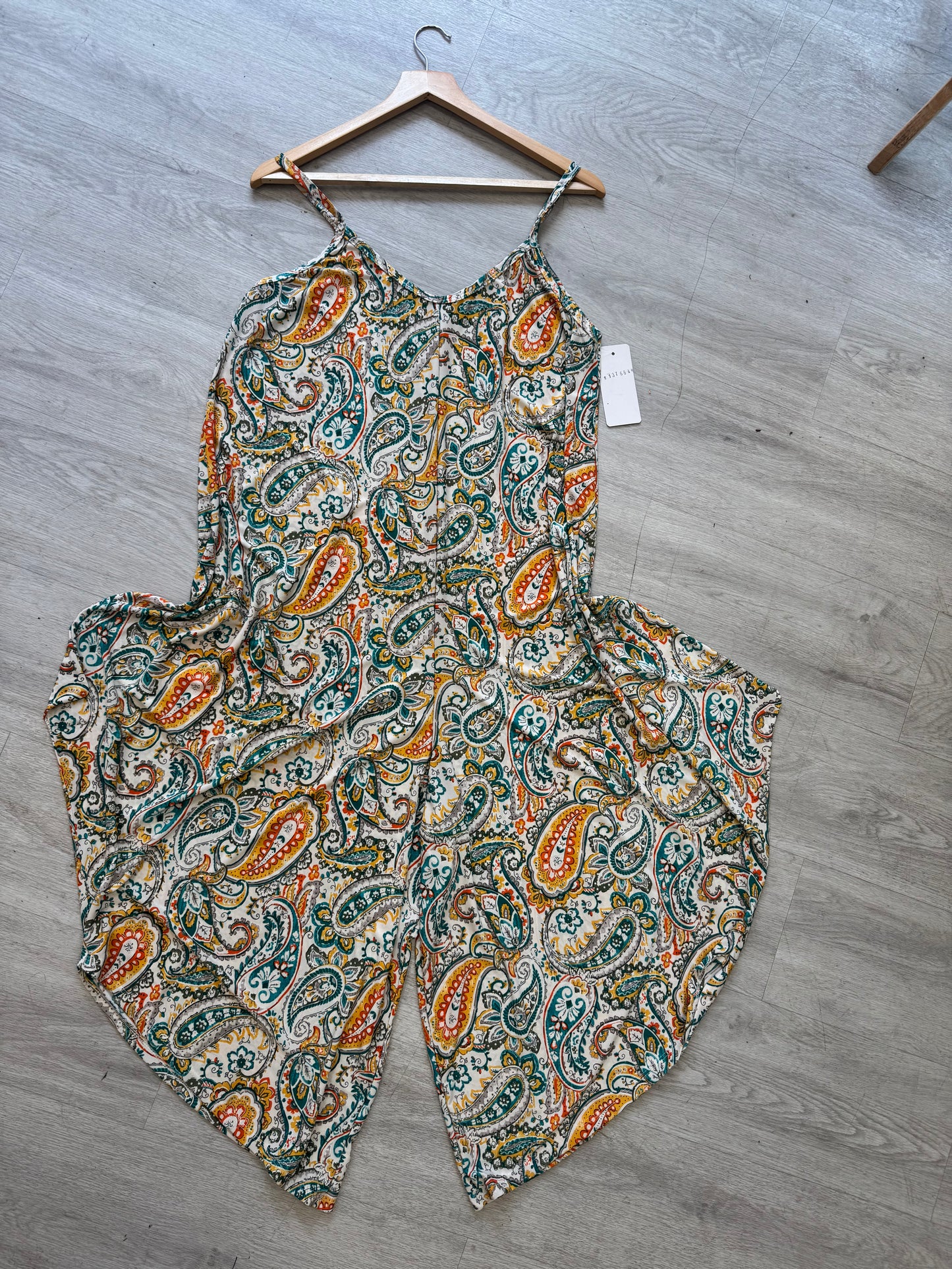 White paisley jumpsuit