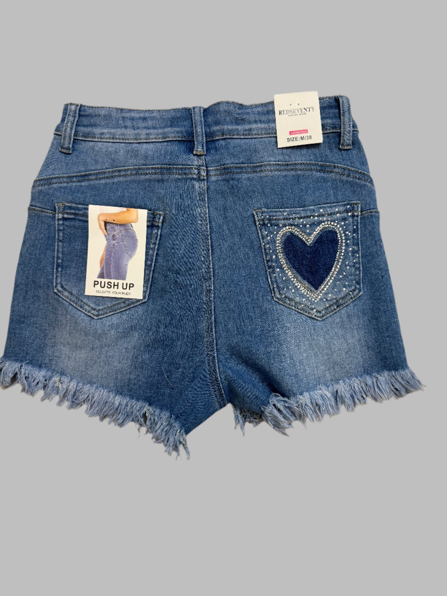 Blue denim shorts