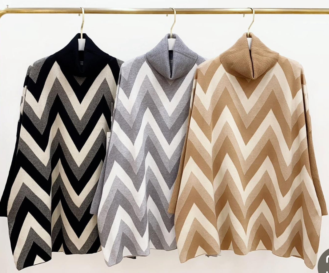 Zigzag roll neck jumpers 