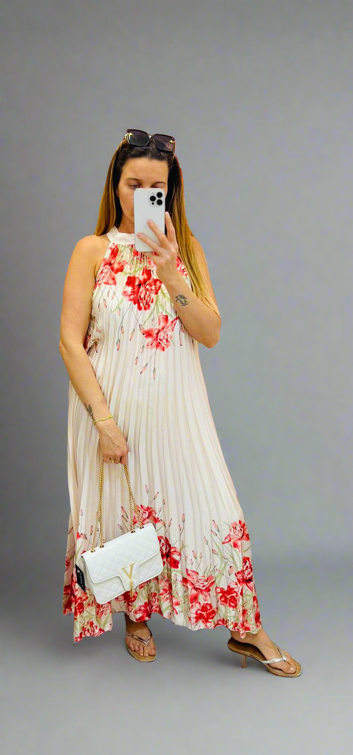 Polly Flower Pleated Dress