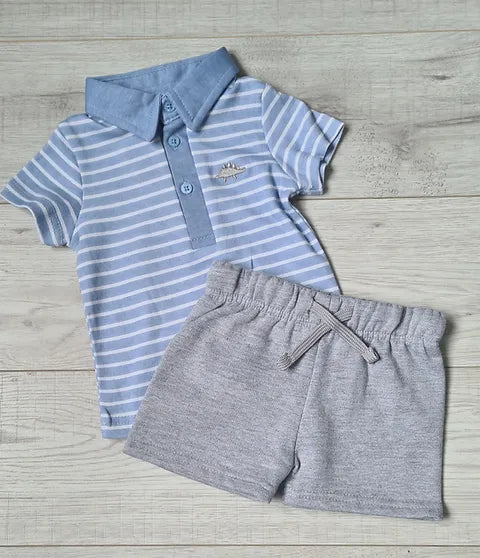 Little Gent Dinosaur 2 piece shorts set