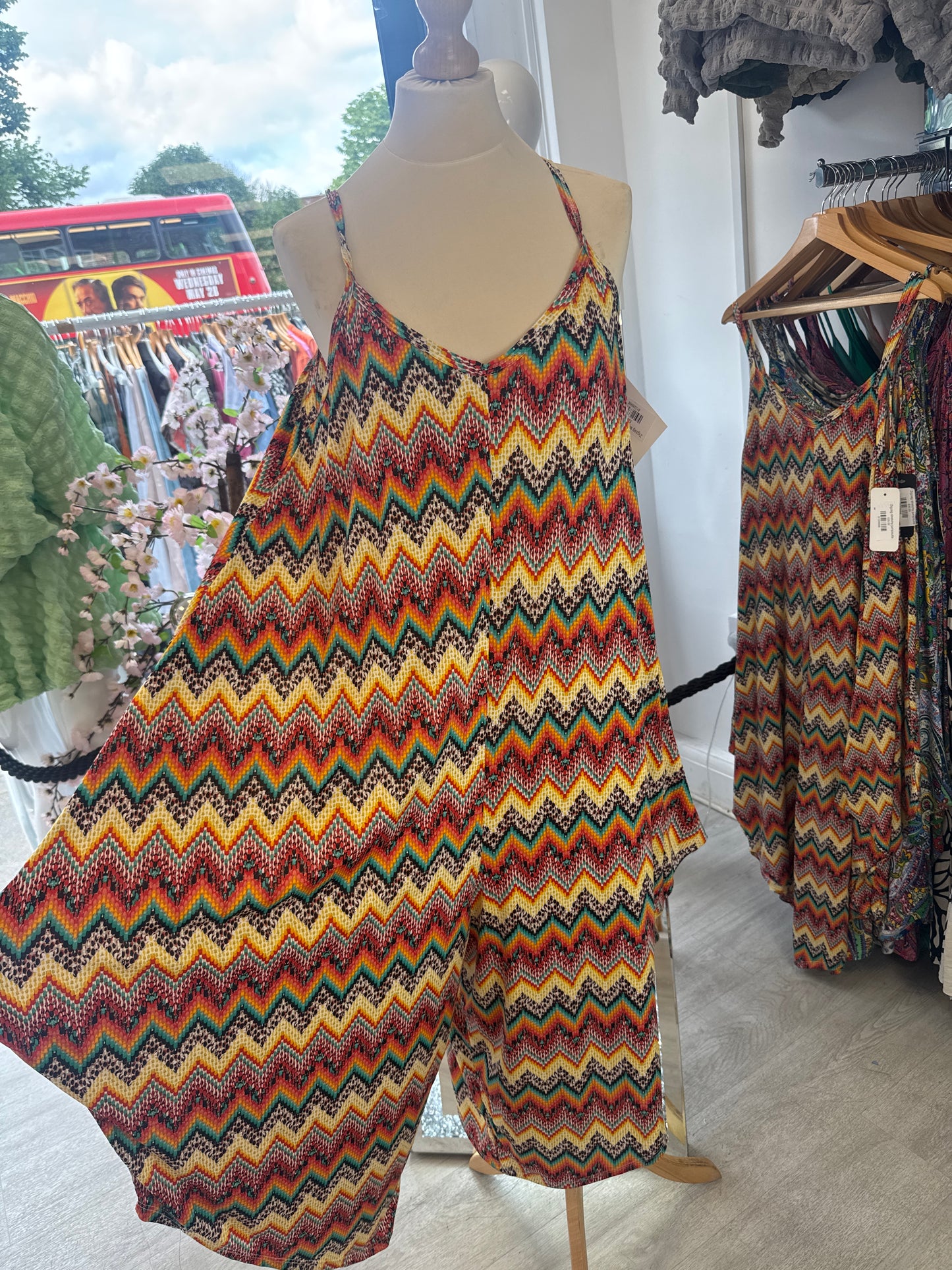 Zigzag stretchy jumpsuits