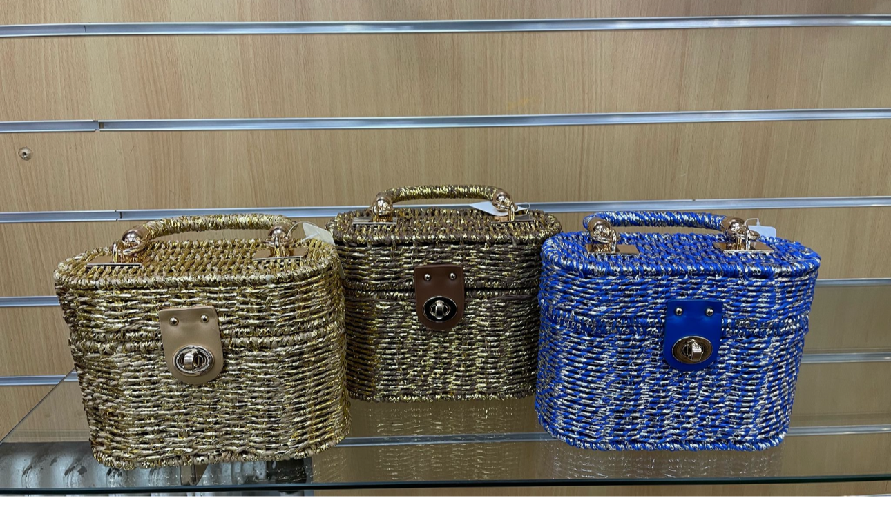 Wicker basket bag