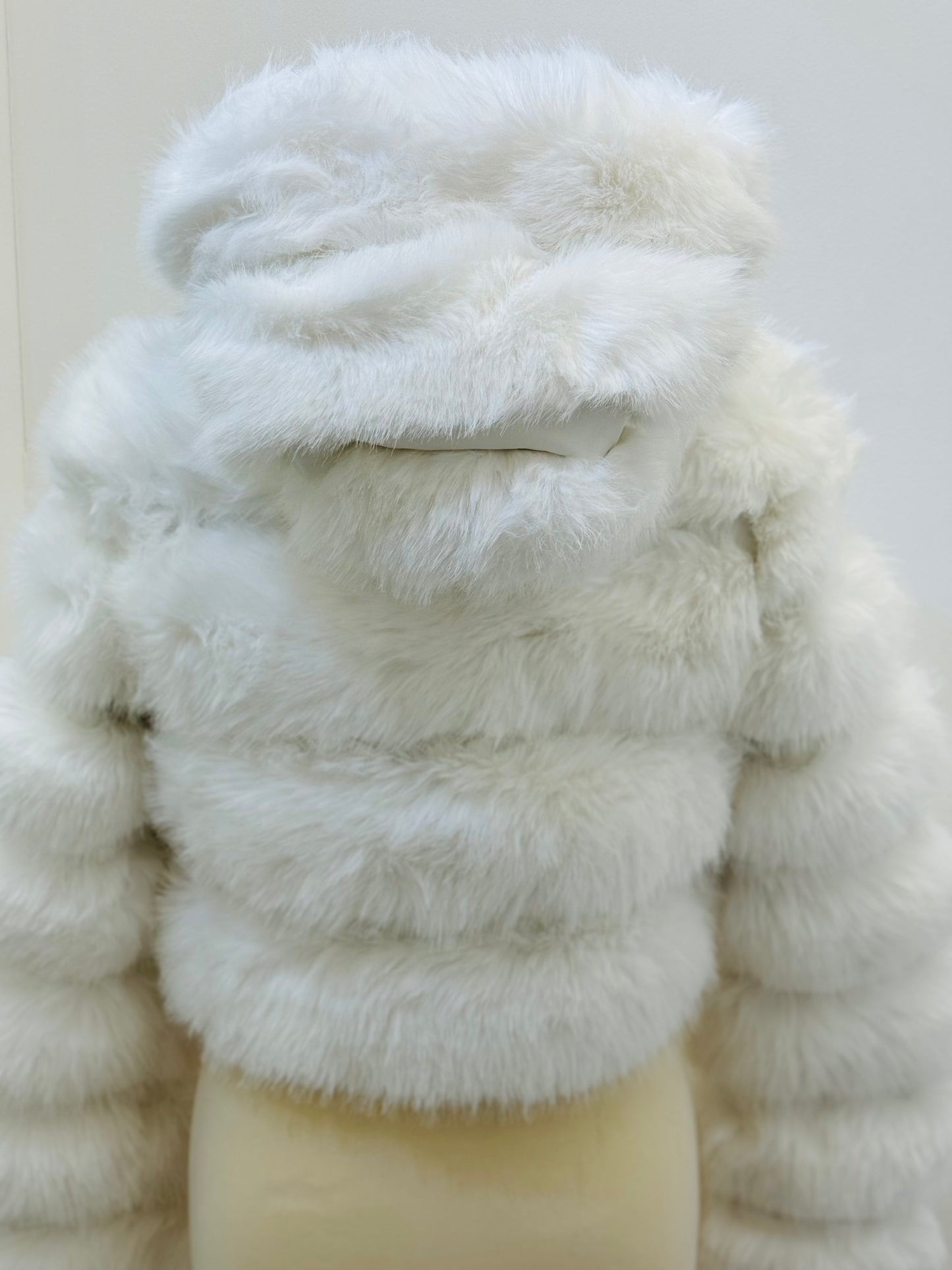 ANGEL- HOODED FAUX FUR JACKET- WHITE