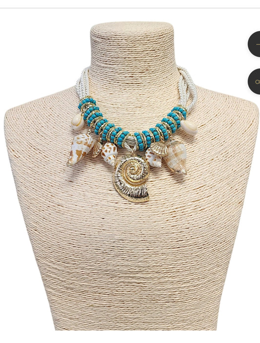 Blue shell necklace