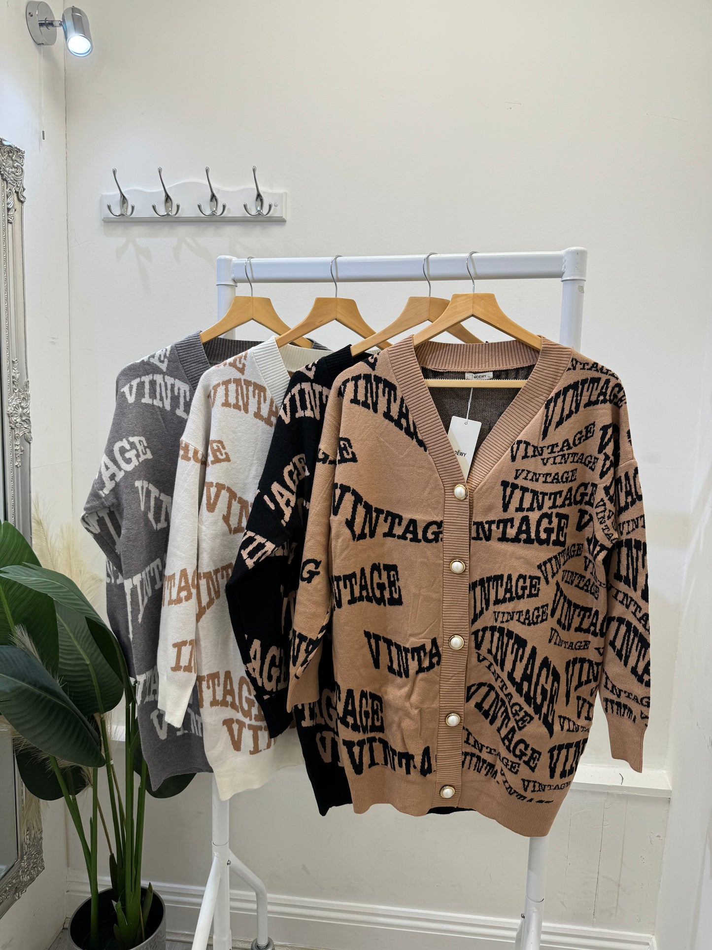 cardigan with writing