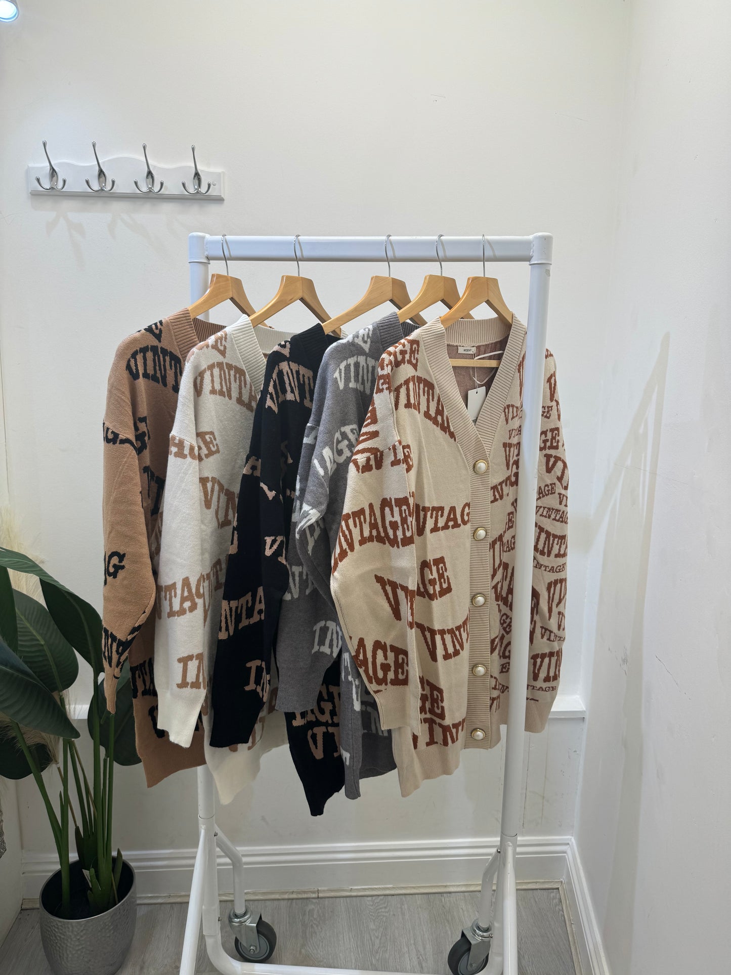 cardigan with writing