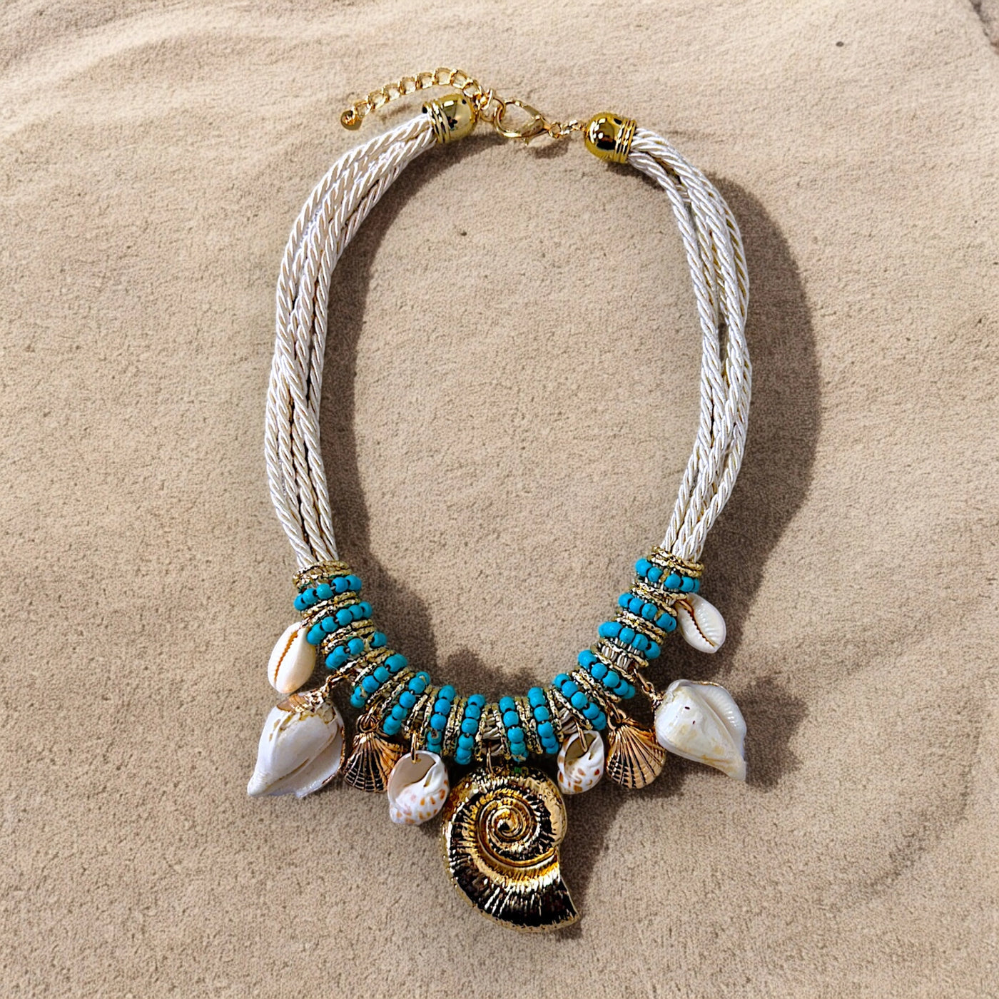 Blue shell necklace