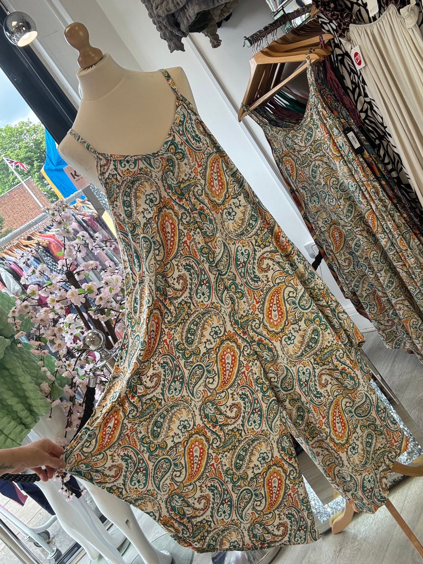 White paisley jumpsuit