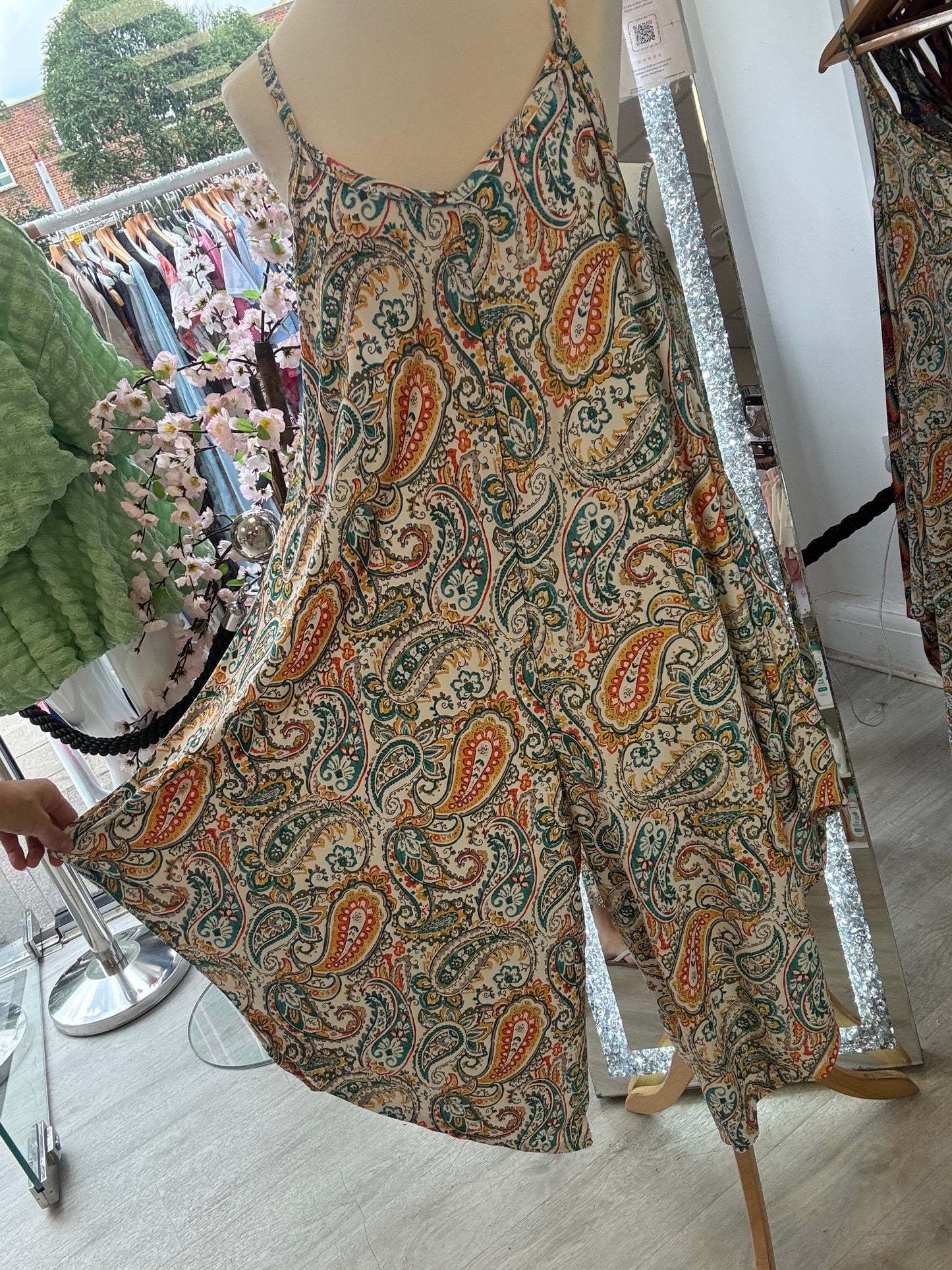 White paisley jumpsuit