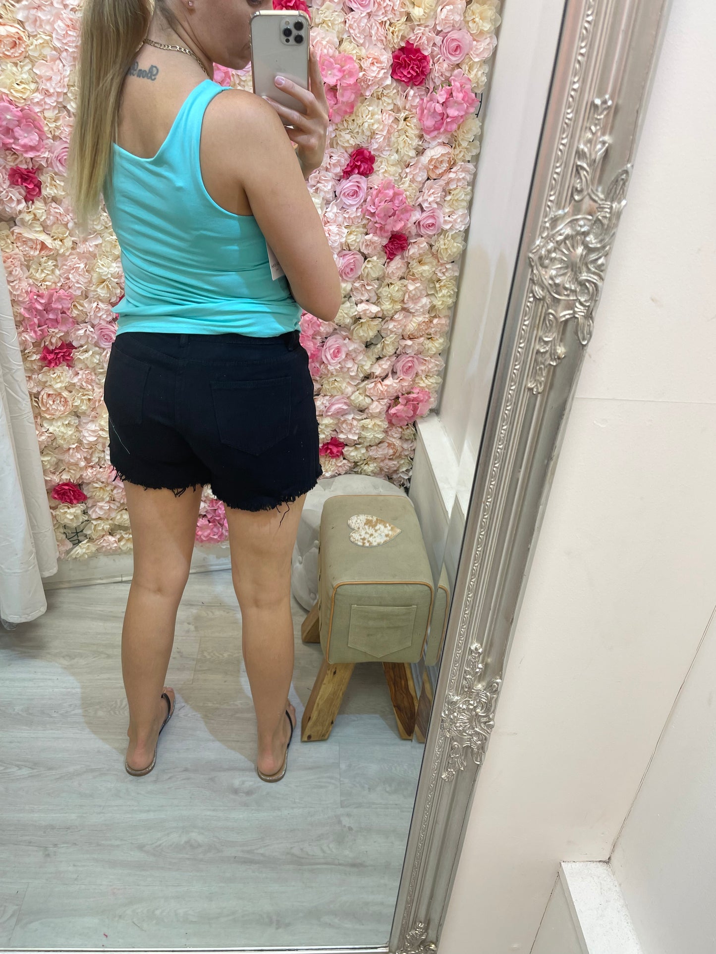 Denim Shorts BLACK