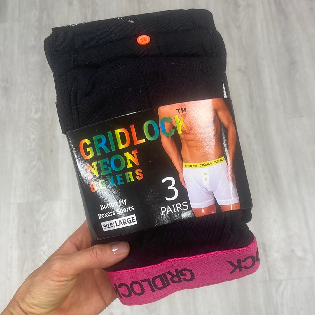 GRIDLOCK mens boxers NEON