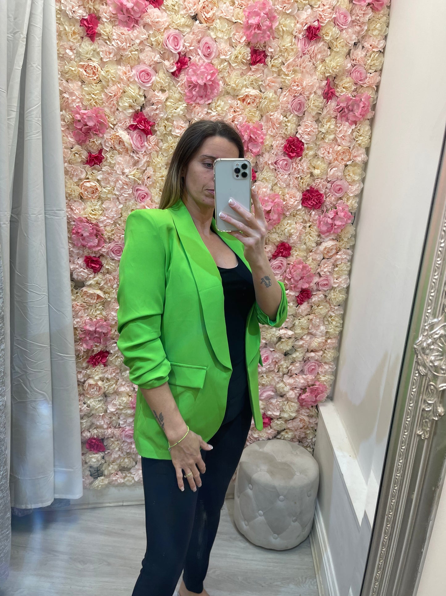 Alexis Ruched 3/4 Sleeve Blazer