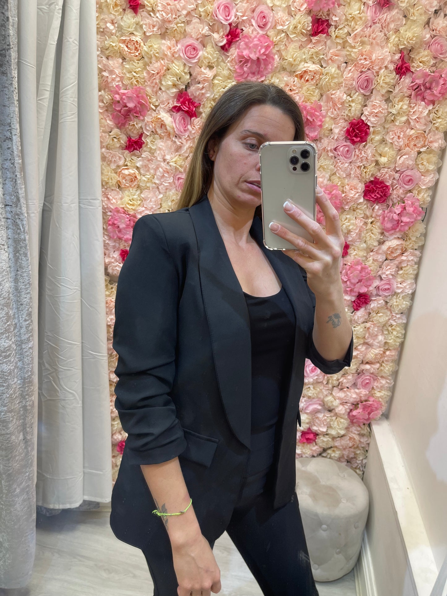Alexis Ruched 3/4 Sleeve Blazer