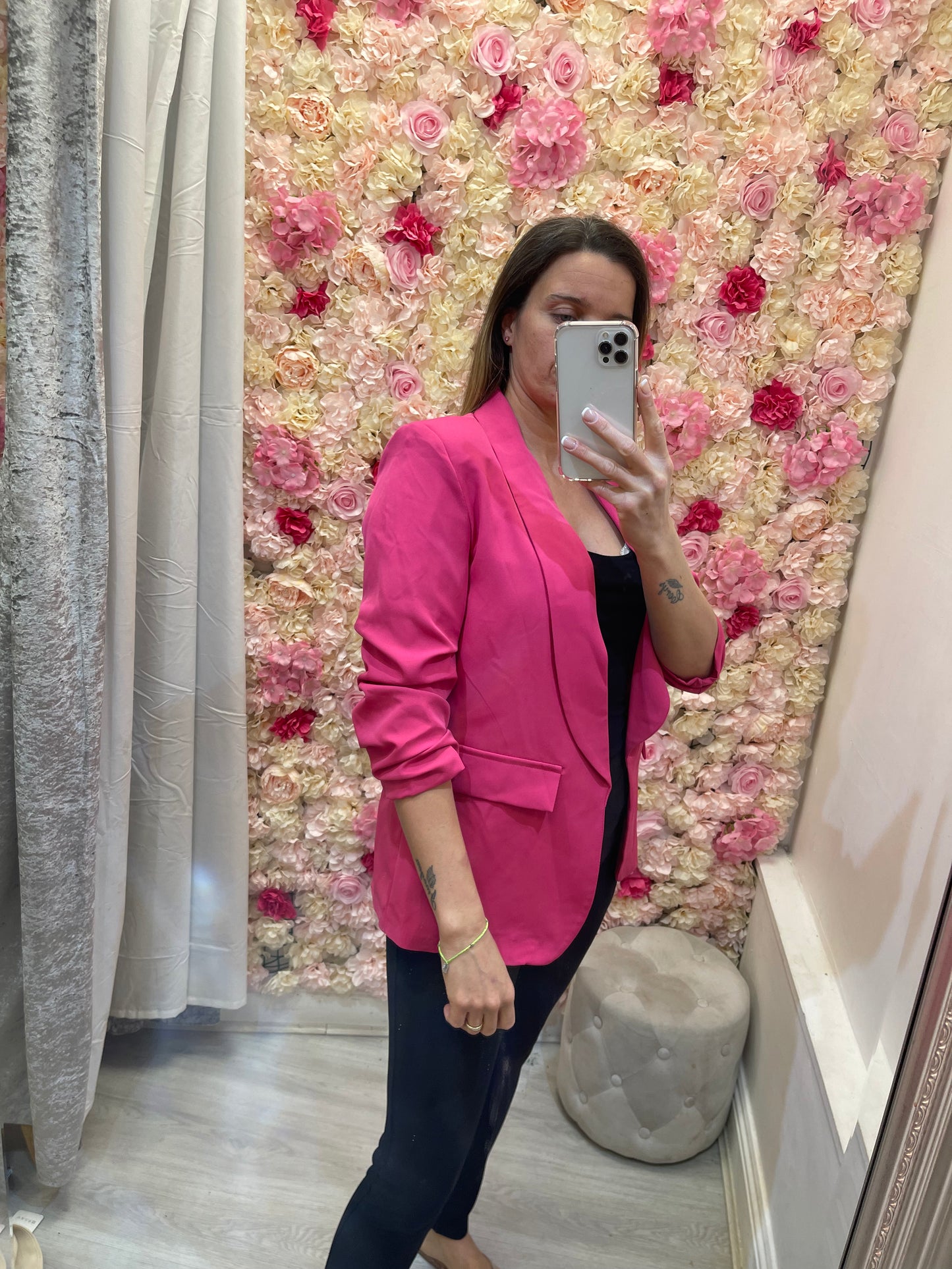 Alexis Ruched 3/4 Sleeve Blazer