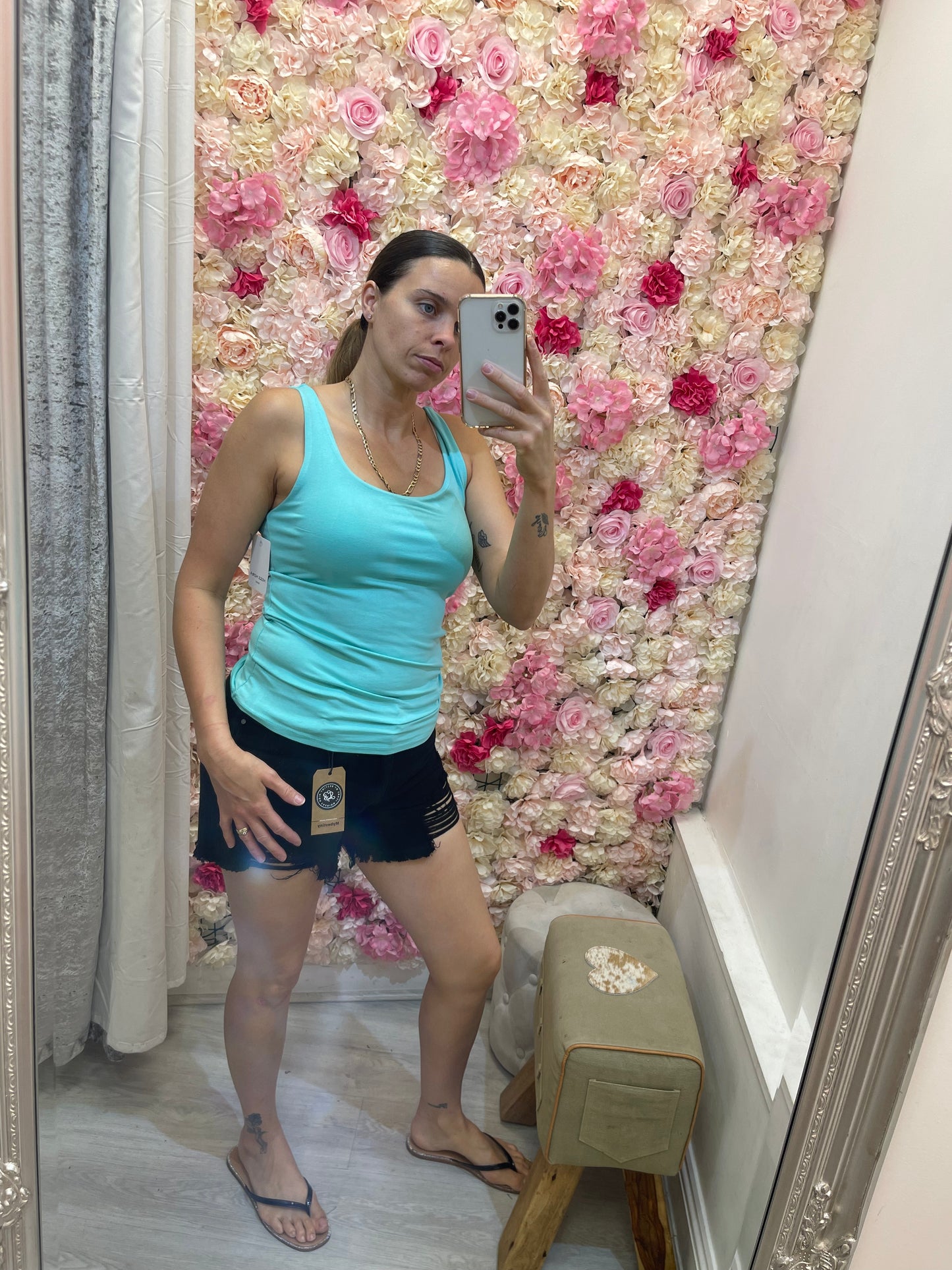 Denim Shorts BLACK