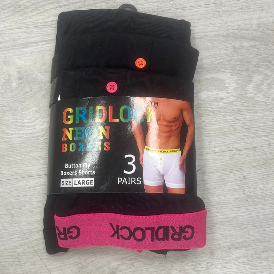 GRIDLOCK mens boxers NEON