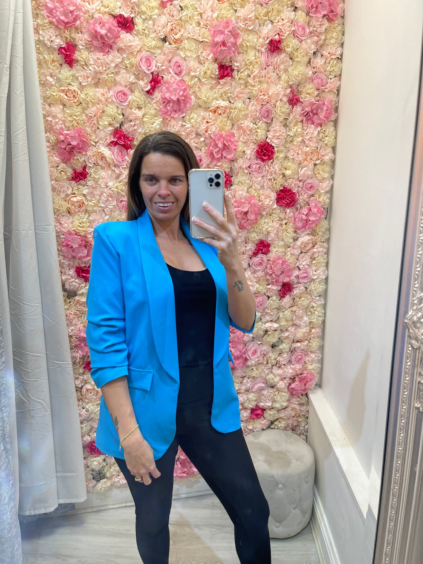 Alexis Ruched 3/4 Sleeve Blazer