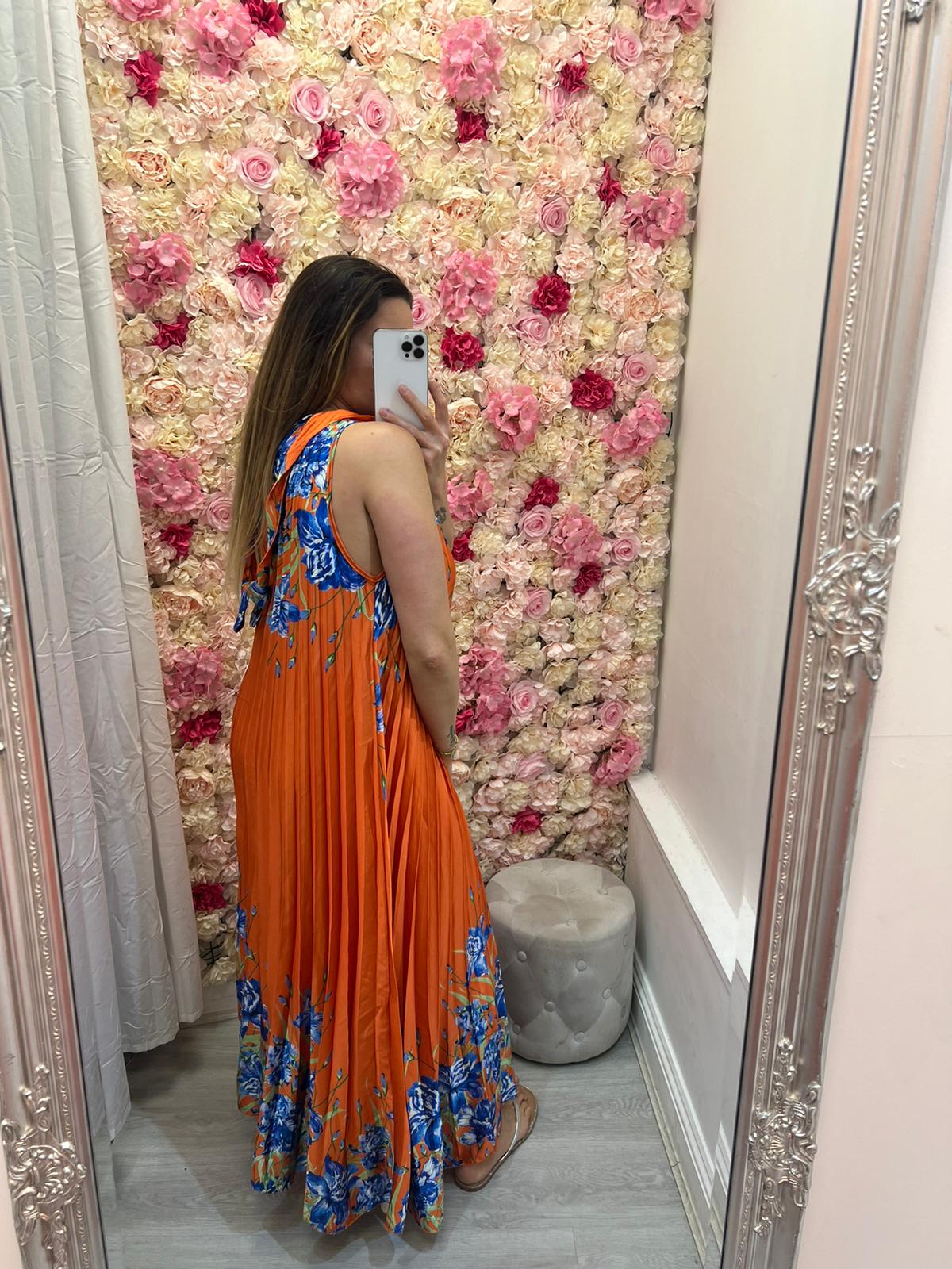 Polly Flower Pleated Dress