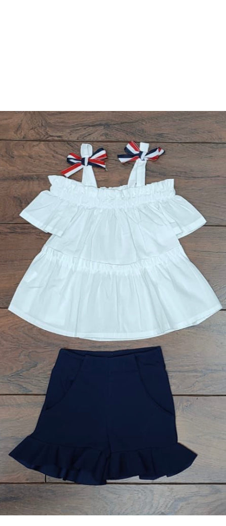 Girls Bow Top and Short Set