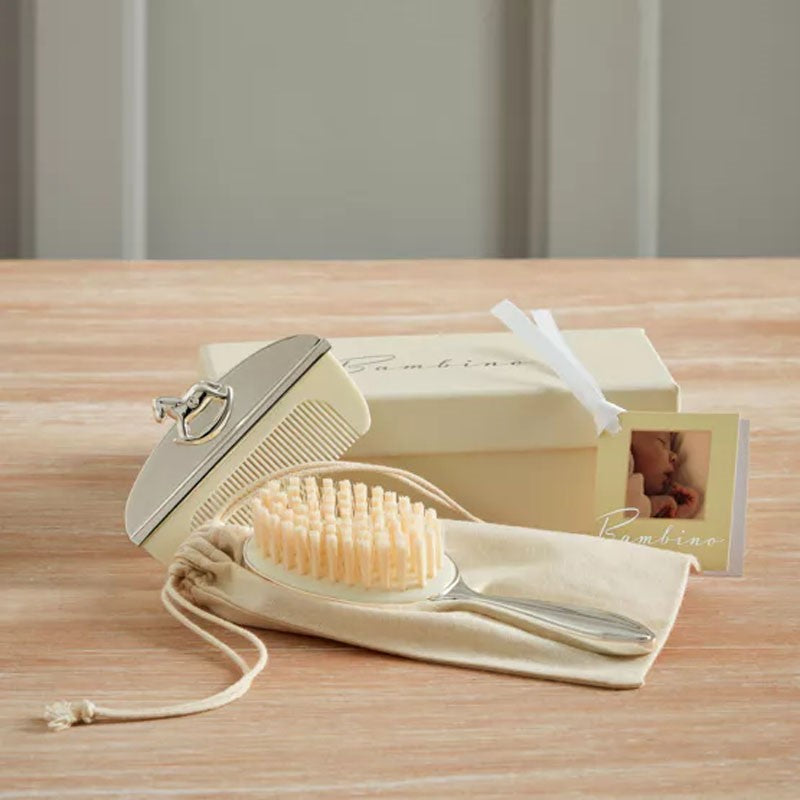 BAMBINO BRUSH AND COMB SET WITH ROCKING HORSE