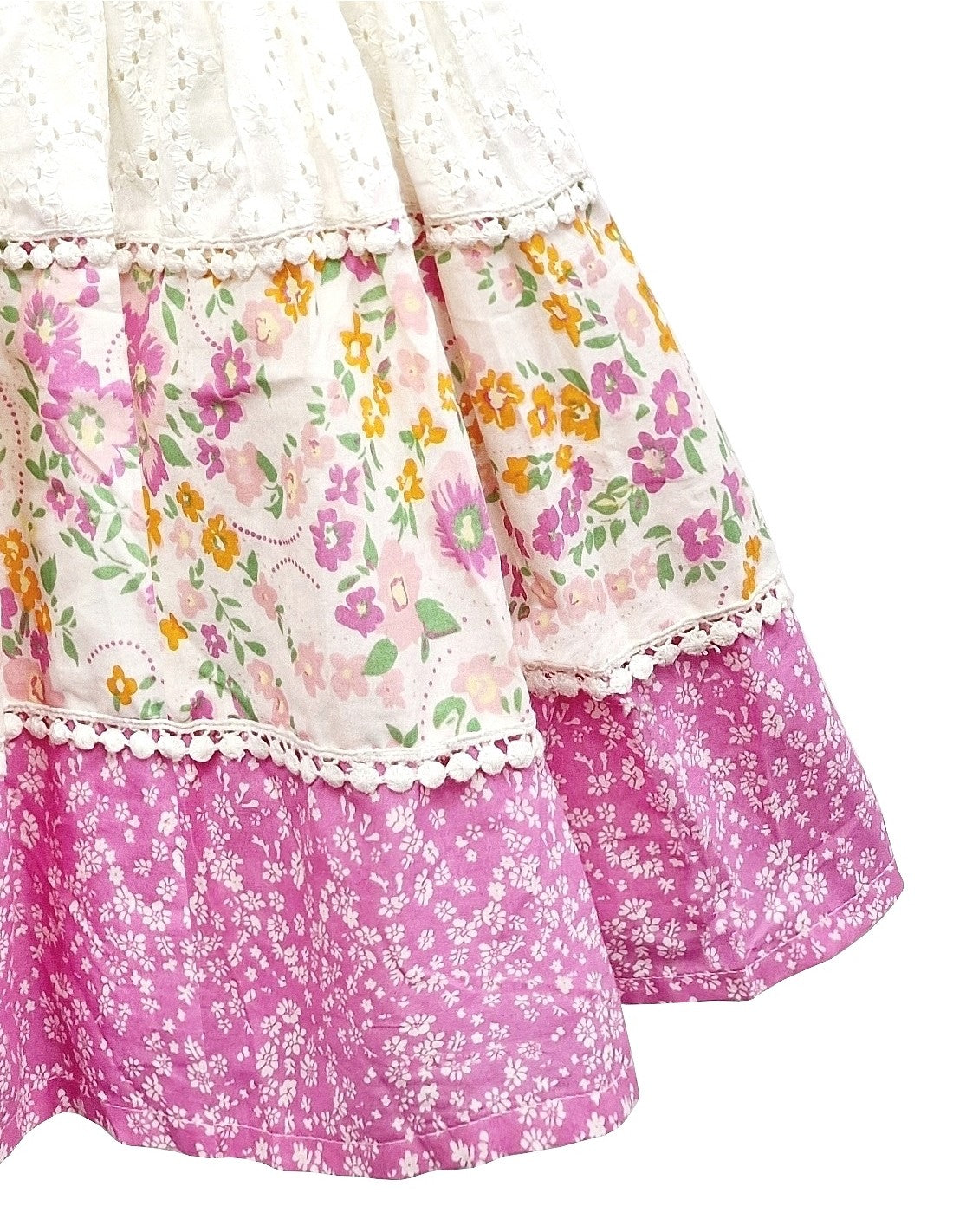 Toddlers Pink Floral Print Tier Dress