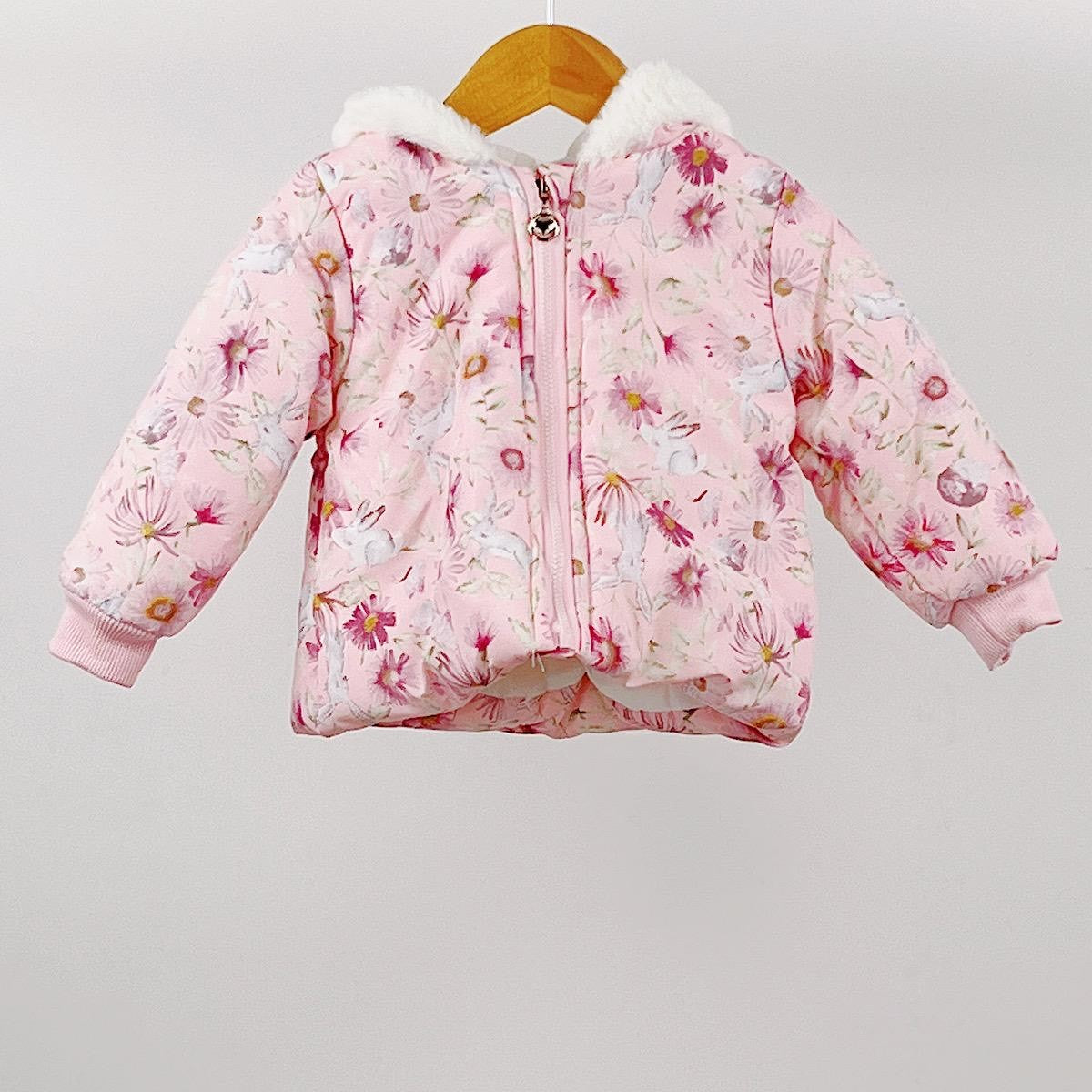 Bonnie Pink Flower & Bunny Padded Jacket