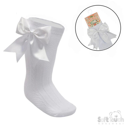 White Bow Socks