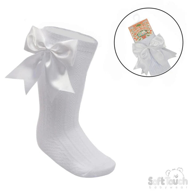 White Bow Socks
