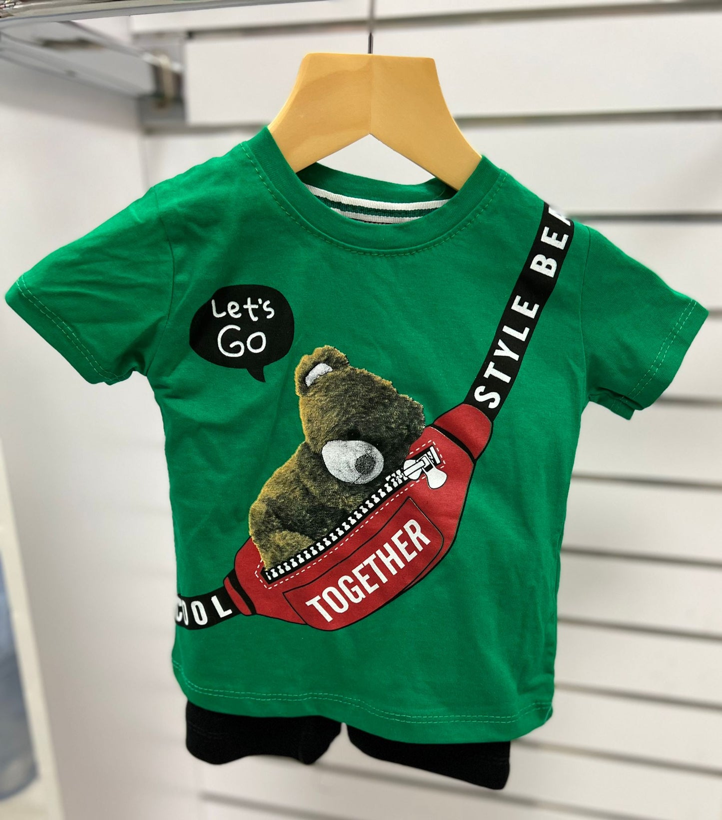 teddy together green and red