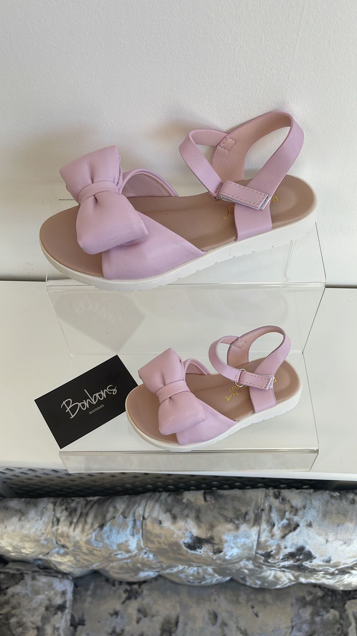 Purple bow sandals