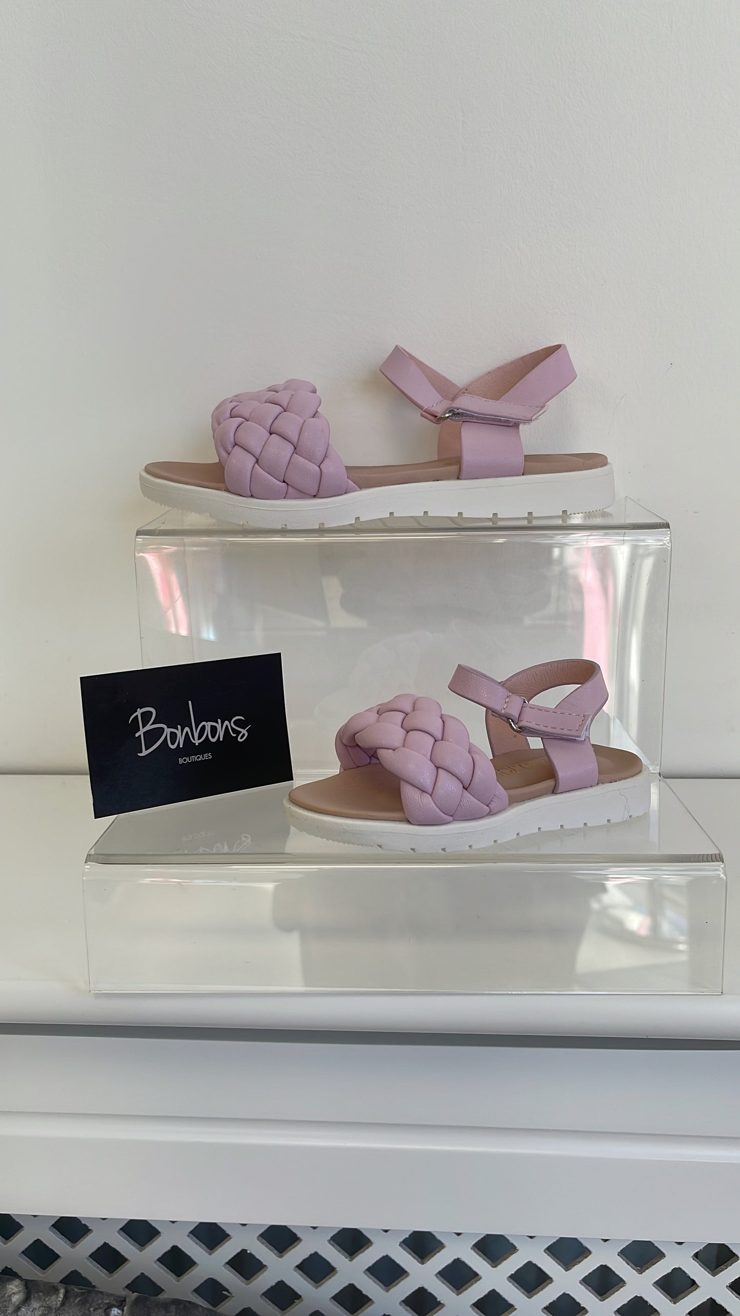 Plait sandals purple