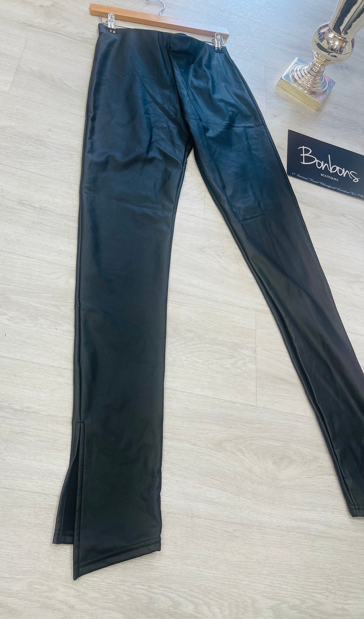 leather trousers with side split
