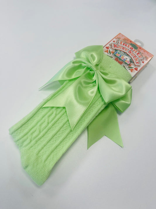 mint Knee Lengt Socks bows