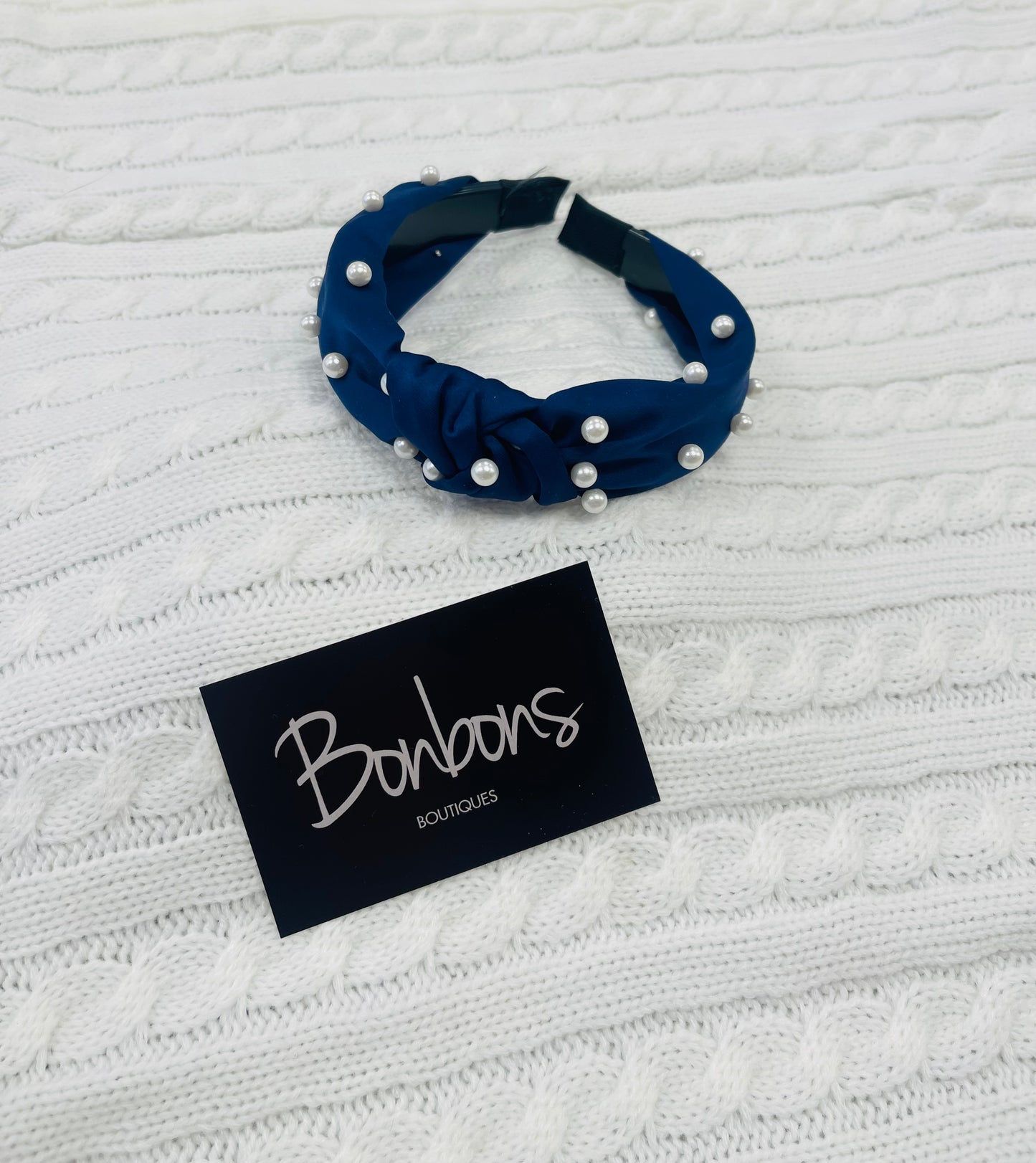 Pearl Embellished Knotted Headband