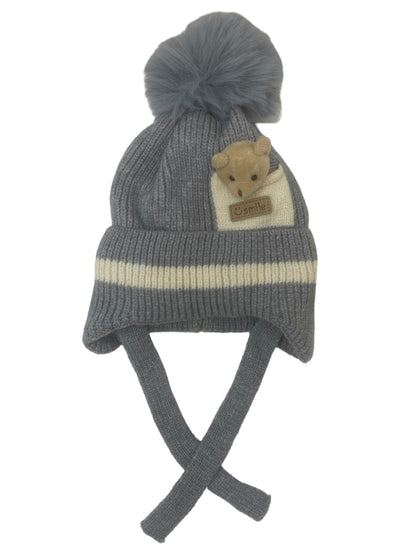 Kids Teddy Pom Hat